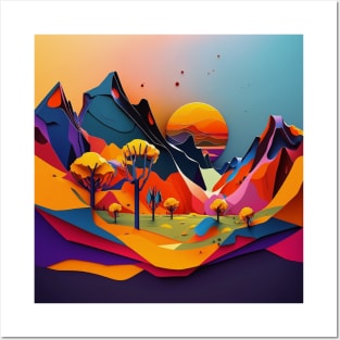 Colorful Mountains Posters and Art